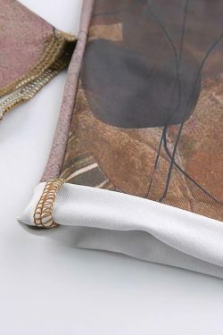 Y2K Aesthetic Printed Halter Crop Cami Top - Coquette & Grunge Style for Women