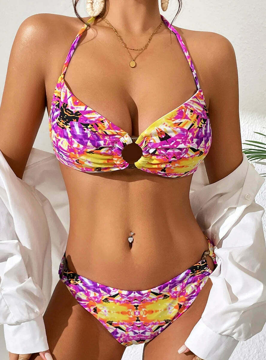 Y2K Aesthetic Printed Sexy Tube Top Bikini - Retro Style Swimwear for Women Y2K Aesthetic Printed Sexy Tube Top Bikini - Retro Style Swimwear for Women