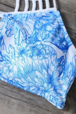 Y2K Aesthetic Printed String Bikini Set with Cut-Out Detail