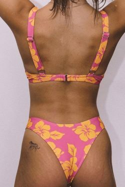 Y2K Aesthetic Printed Underwire Strap Bikini Set - Coquette & Grunge Style Women's Fashion