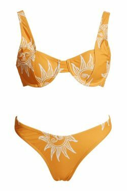 Y2K Aesthetic Printed Underwire Strap Bikini Set - Coquette & Grunge Style Women's Fashion