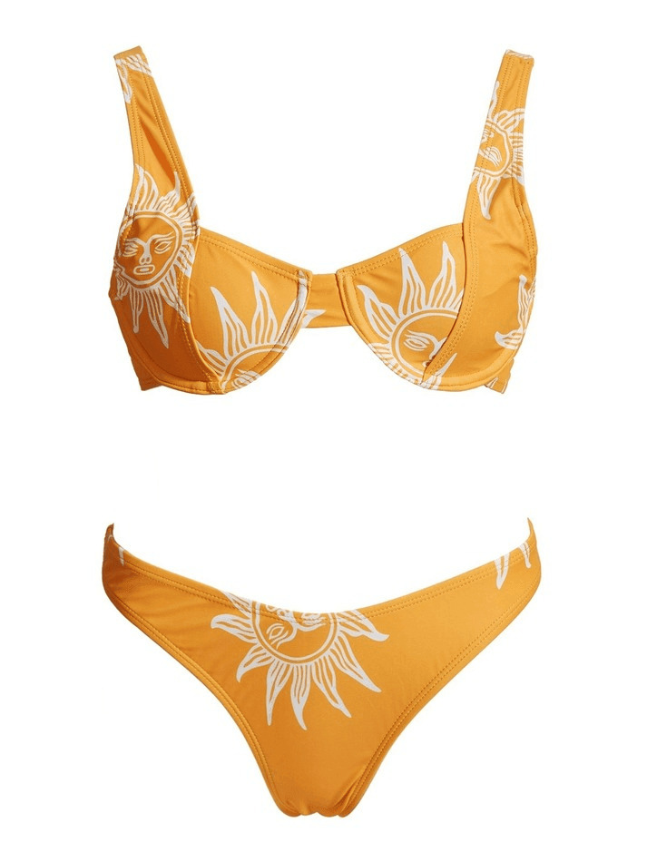 Y2K Aesthetic Printed Underwire Strap Bikini Set - Coquette & Grunge Style Women's Fashion Y2K Aesthetic Printed Underwire Strap Bikini Set - Coquette & Grunge Style Women's Fashion