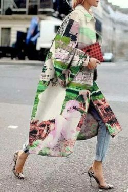 Y2K Aesthetic Printed Windbreaker with Flare Sleeves