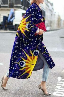 Y2K Aesthetic Printed Windbreaker with Flare Sleeves