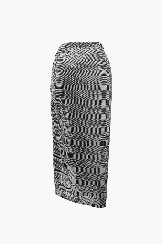 Y2K Aesthetic Printed Wrap Sarong Cover Up - Coquette Grunge Fashion & Pastel Goth Vibes