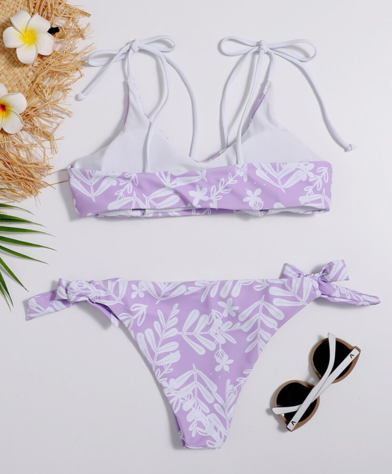 Y2K Aesthetic Purple Floral High Leg Bikini Set - Coquette Style Swimwear for Women Y2K Aesthetic Purple Floral High Leg Bikini Set - Coquette Style Swimwear for Women