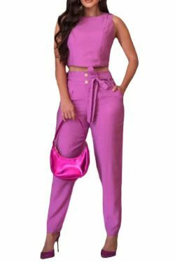 Y2K Aesthetic Purple Sleeveless Vest Bodycon Suit for Women - Coquette Style Grunge Fashion