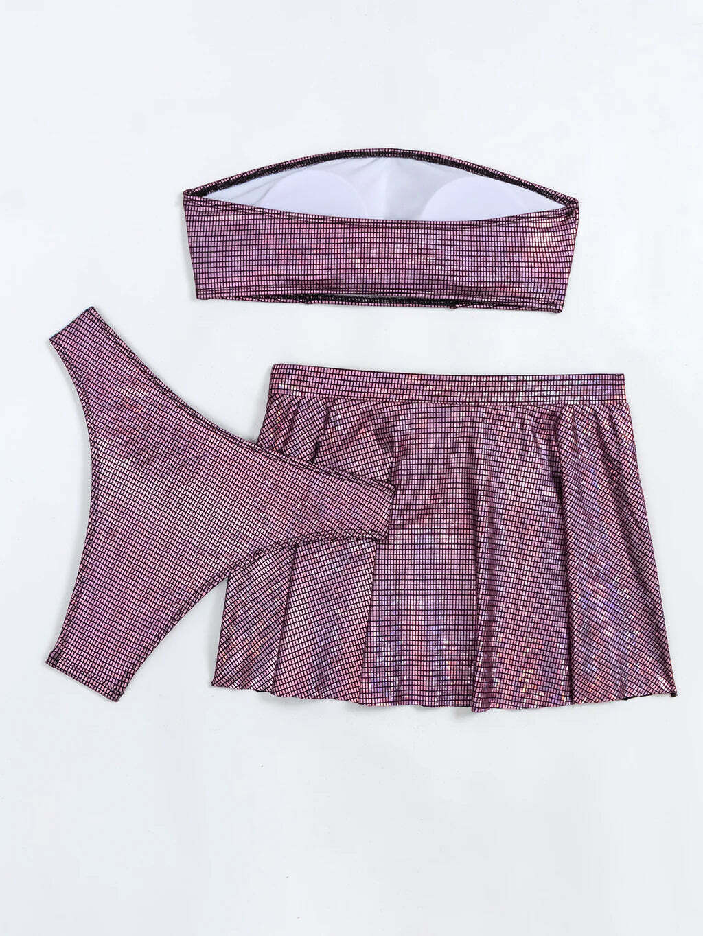 Y2K Aesthetic Purple Three-Piece Bikini for Niche Women Fashion Y2K Aesthetic Purple Three-Piece Bikini for Niche Women Fashion