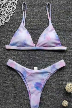 Y2K Aesthetic Push-Up Padded Bra Beach Bikini Set for Women