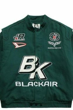Y2K Aesthetic Racing Jacket by BLACK AIR x MADE EXTREME - Coquette Style Grunge Fashion for Women