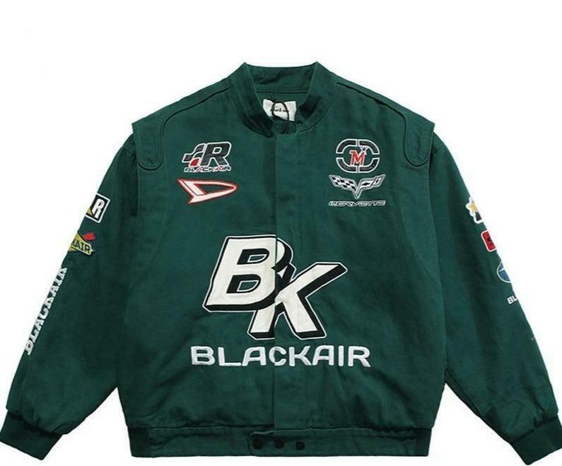 Y2K Aesthetic Racing Jacket by BLACK AIR x MADE EXTREME - Coquette Style Grunge Fashion for Women