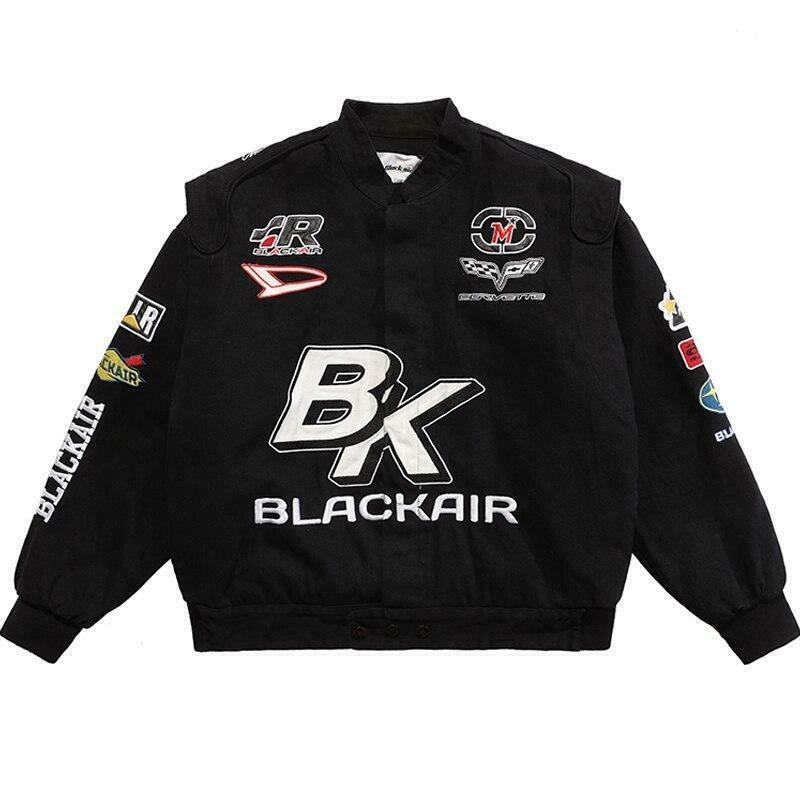 Y2K Aesthetic Racing Jacket by BLACK AIR x MADE EXTREME - Coquette Style Grunge Fashion for Women