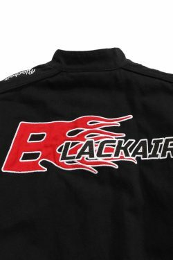 Y2K Aesthetic Racing Jacket by BLACK AIR x MADE EXTREME - Coquette Style Grunge Fashion for Women