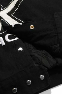 Y2K Aesthetic Racing Jacket by BLACK AIR x MADE EXTREME - Coquette Style Grunge Fashion for Women