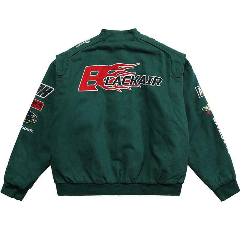 Y2K Aesthetic Racing Jacket by BLACK AIR x MADE EXTREME - Coquette Style Grunge Fashion for Women
