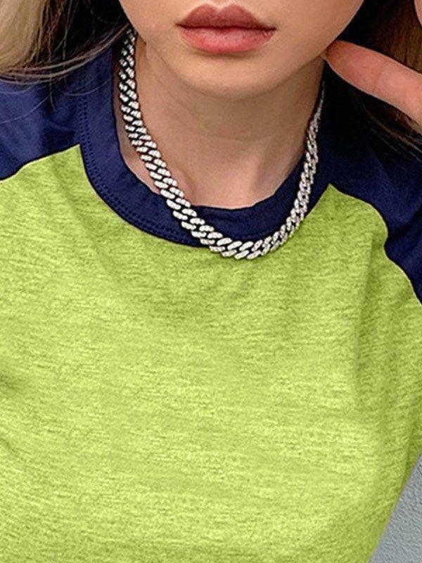 Y2K Aesthetic Raglan Sleeve Baby Crop Top - Coquette Style for Women