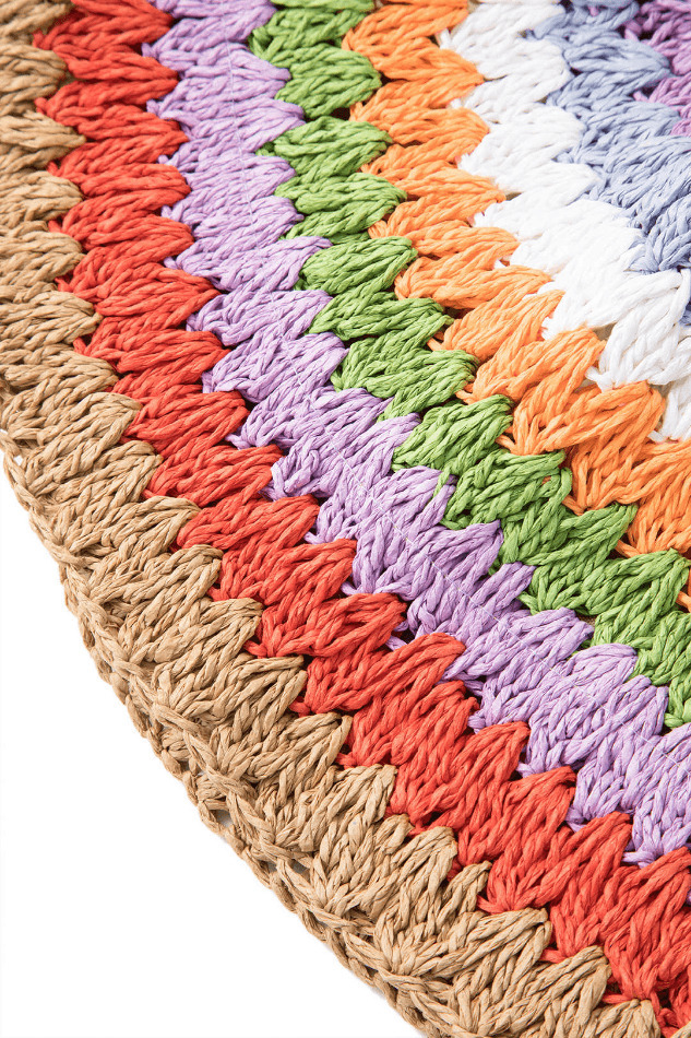 Y2K Aesthetic Rainbow Straw Bucket Hat - Coquette Fashion with Grunge & Cottagecore Vibes