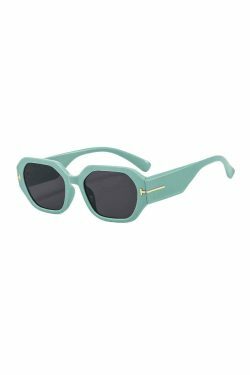 Y2K Aesthetic Rectangle Frame Sunglasses for Women - Coquette, Grunge, Pastel Goth Fashion