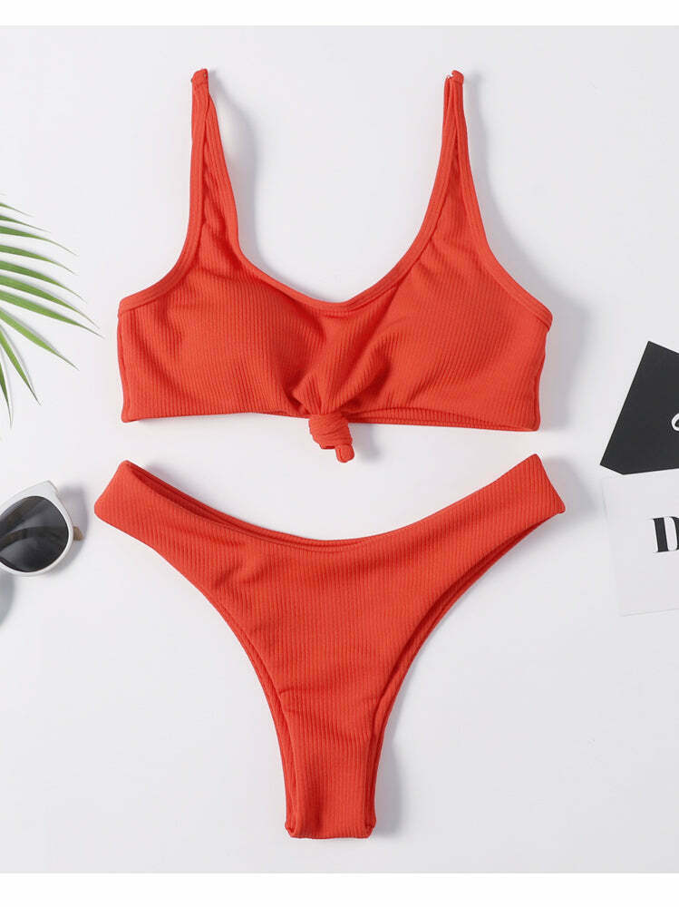 Y2K Aesthetic Red Scrunch Butt Thong Bikini - Coquette Style for Women Y2K Aesthetic Red Scrunch Butt Thong Bikini - Coquette Style for Women