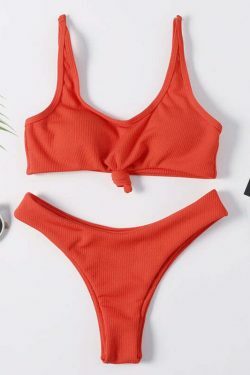 Y2K Aesthetic Red Scrunch Butt Thong Bikini - Coquette Style for Women