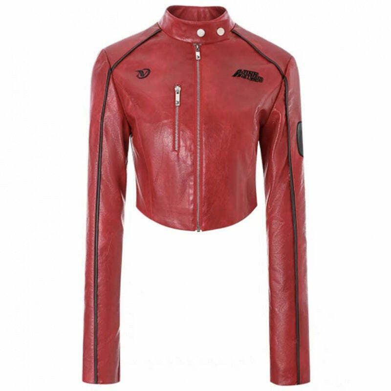 Y2K Aesthetic Retro PU Leather Jacket for Women - Vintage American Style Motorcycle Fashion