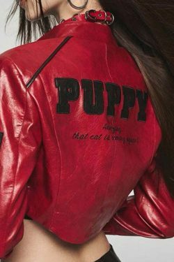Y2K Aesthetic Retro PU Leather Jacket for Women - Vintage American Style Motorcycle Fashion