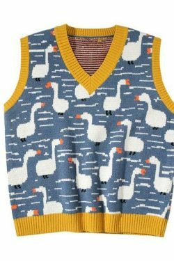 Y2K Aesthetic Retro V-Neck Loose Vest for Women - Coquette & Grunge Style Fashion