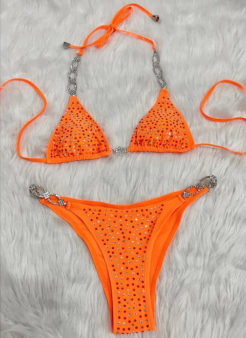 Y2K Aesthetic Rhinestone Split Swimsuit - Coquette Fashion with Grunge & Pastel Goth Vibes