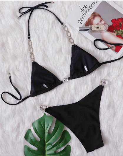 Y2K Aesthetic Rhinestone Split Swimsuit - Coquette Fashion with Grunge & Pastel Goth Vibes