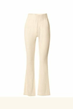 Y2K Aesthetic Ribbed Flare Leg Pants - Coquette Grunge Pastel Goth