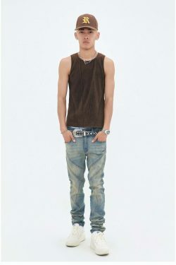 Y2K Aesthetic Ribbed Vest with Seam Detail - Coquette Style Grunge Fashion for Women