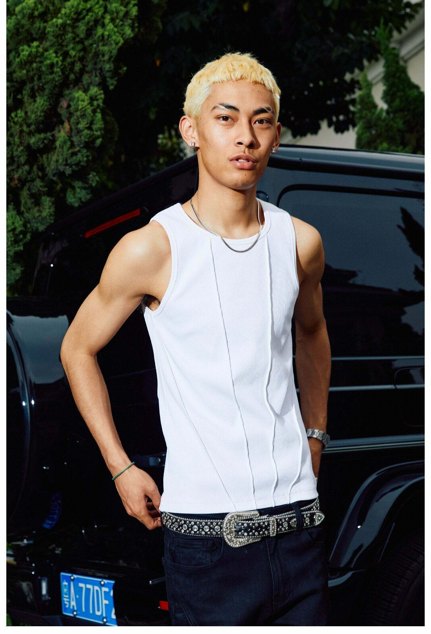 Y2K Aesthetic Ribbed Vest with Seam Detail - Coquette Style Grunge Fashion for Women Y2K Aesthetic Ribbed Vest with Seam Detail - Coquette Style Grunge Fashion for Women