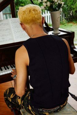 Y2K Aesthetic Ribbed Vest with Seam Detail - Coquette Style Grunge Fashion for Women