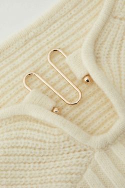 Y2K Aesthetic Ring Front Knit Tube Top in Coquette Style