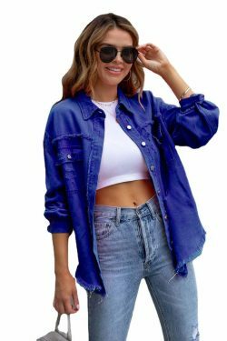 Y2K Aesthetic Ripped Denim Casual Shirt Jacket for Women - Coquette Style Grunge Fashion with Pastel