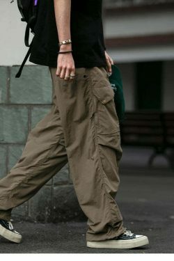 Y2K Aesthetic Ripstop Cargo Pants for Women - Coquette Style Grunge Fashion with Functional Pockets