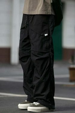 Y2K Aesthetic Ripstop Cargo Pants for Women - Coquette Style Grunge Fashion with Functional Pockets