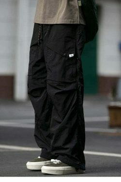 Y2K Aesthetic Ripstop Cargo Pants for Women - Coquette Style Grunge Fashion with Functional Pockets