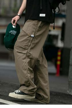 Y2K Aesthetic Ripstop Cargo Pants for Women - Coquette Style Grunge Fashion with Functional Pockets