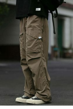 Y2K Aesthetic Ripstop Cargo Pants for Women - Coquette Style Grunge Fashion with Functional Pockets