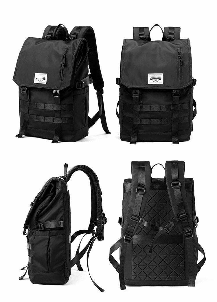 Y2K Aesthetic Roll Top Utility Strap Backpack for Niche Women Fashion Y2K Aesthetic Roll Top Utility Strap Backpack for Niche Women Fashion