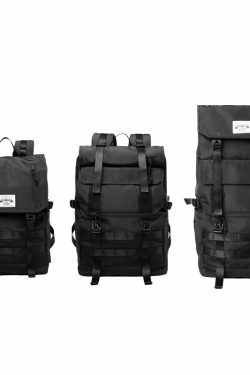 Y2K Aesthetic Roll Top Utility Strap Backpack for Niche Women Fashion