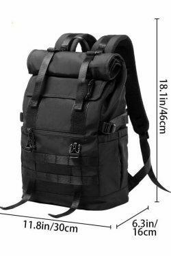 Y2K Aesthetic Roll Top Utility Strap Backpack for Niche Women Fashion