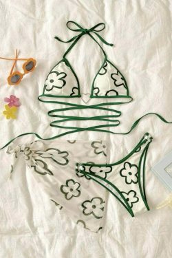 Y2K Aesthetic Rope Strap Bikini Set for Women - Coquette & Grunge Style Swimwear