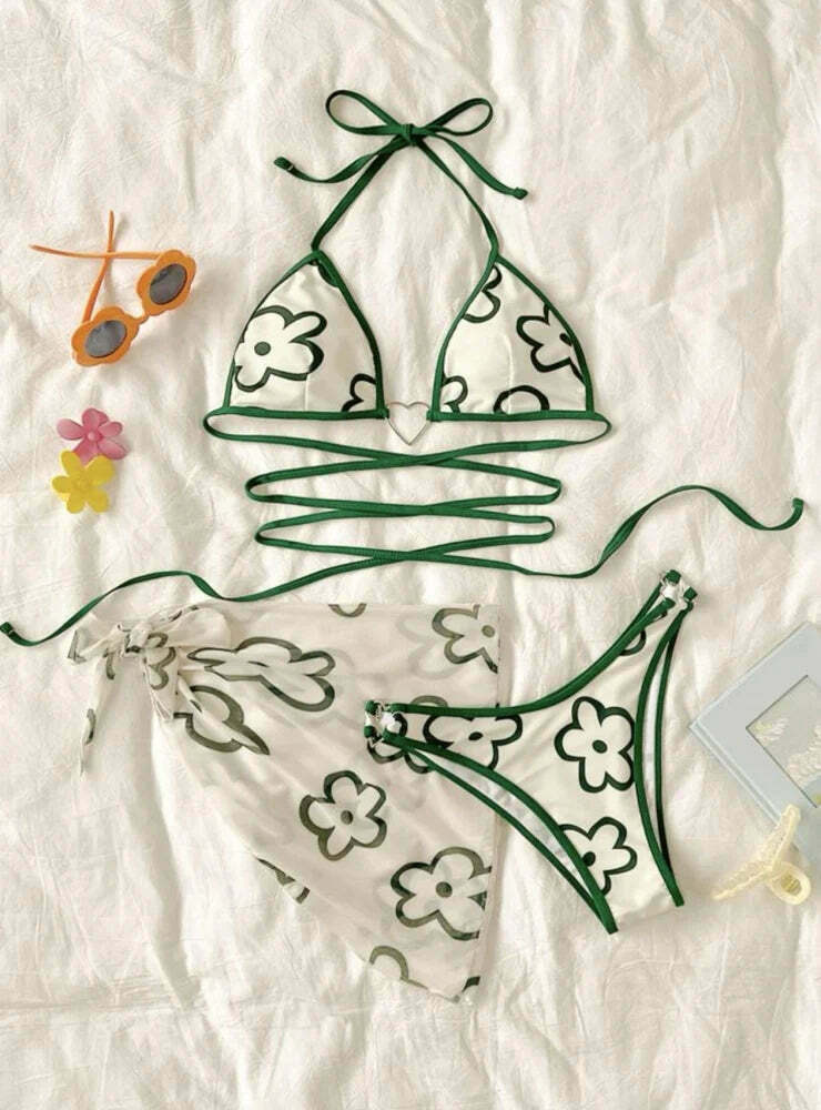 Y2K Aesthetic Rope Strap Bikini Set for Women - Coquette & Grunge Style Swimwear Y2K Aesthetic Rope Strap Bikini Set for Women - Coquette & Grunge Style Swimwear