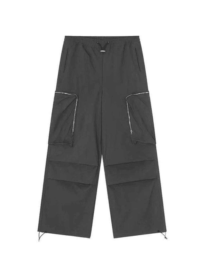 Y2K Aesthetic Ruched Cargo Pants with Zip Pocket - Coquette Grunge Style for Women Y2K Aesthetic Ruched Cargo Pants with Zip Pocket - Coquette Grunge Style for Women