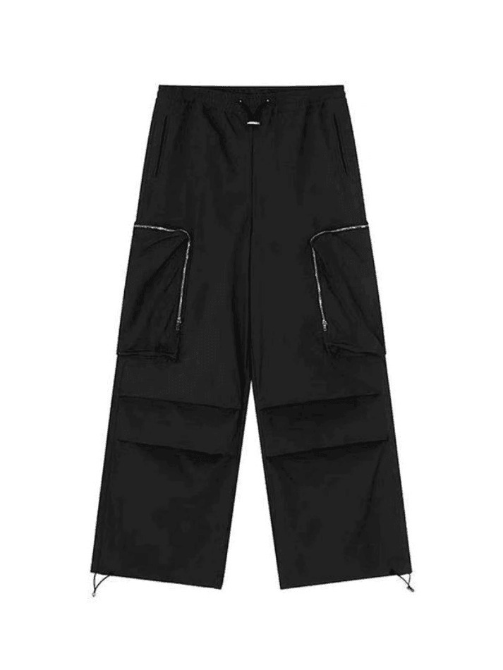 Y2K Aesthetic Ruched Cargo Pants with Zip Pocket - Coquette Grunge Style for Women Y2K Aesthetic Ruched Cargo Pants with Zip Pocket - Coquette Grunge Style for Women