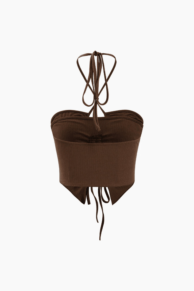 Y2K Aesthetic Ruched Drawstring Halter Neck Cami Top for Women - Coquette Style Grunge Fashion Y2K Aesthetic Ruched Drawstring Halter Neck Cami Top for Women - Coquette Style Grunge Fashion