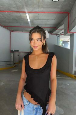 Y2K Aesthetic Ruffle Backless Top - Coquette Style Grunge Fashion - Cute Pastel Goth Outfit