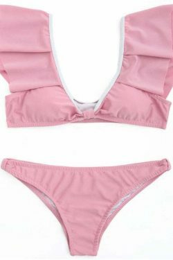 Y2K Aesthetic Ruffle Scoop Bikini Set - Trendy Women's Fashion